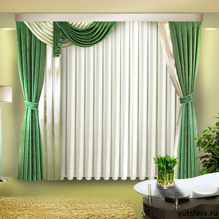 Шторы в зеленых тонах