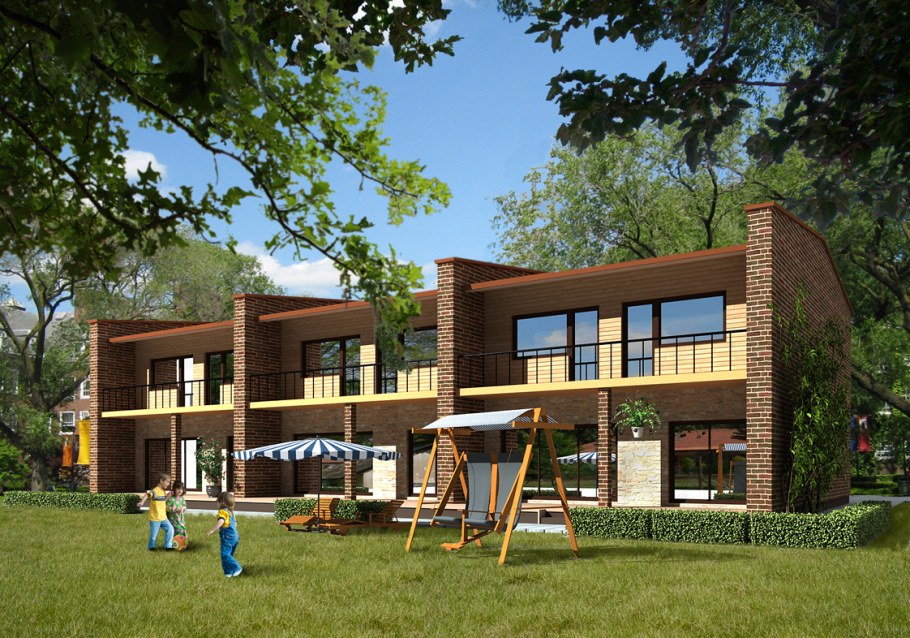 Таунхаус с плоской крышей