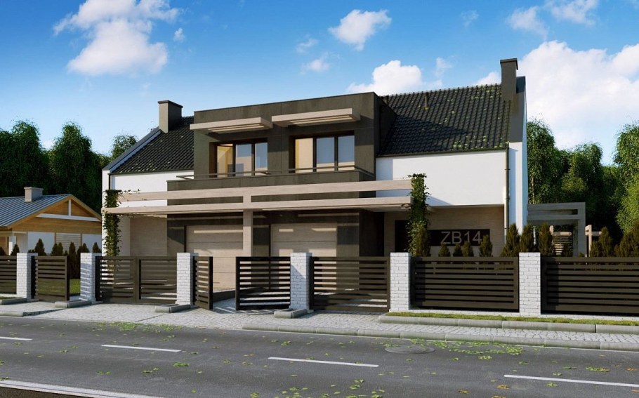 Проект коттеджа дуплекс z500