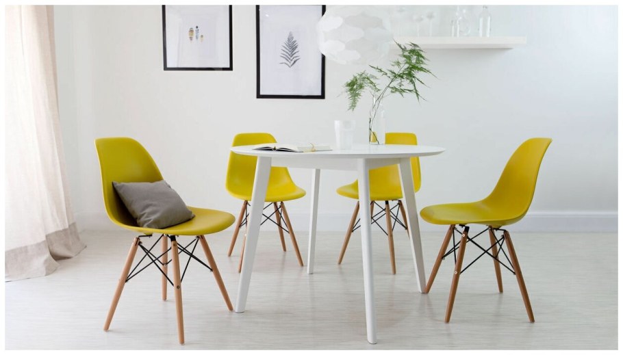 Стул Eames simple DSW, жёлтый