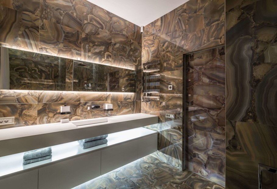 Мраморный шпон в интерьере