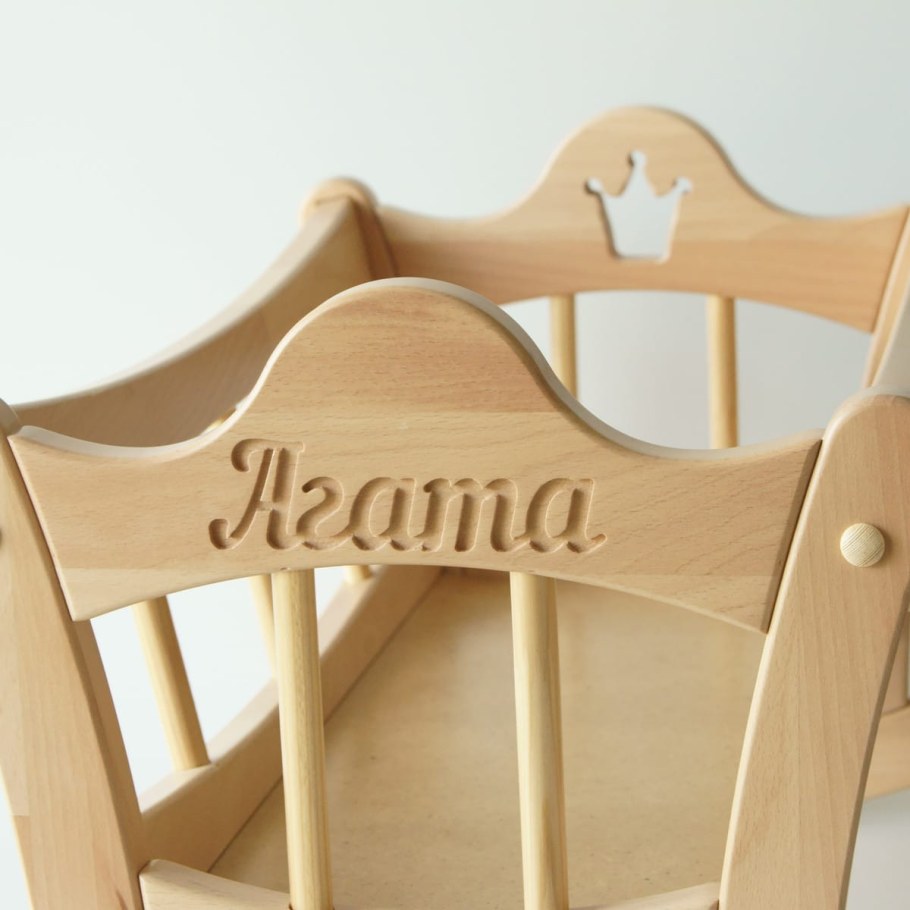 Кроватка-качалка для кукол №9 "Баюшка" (деревянная)