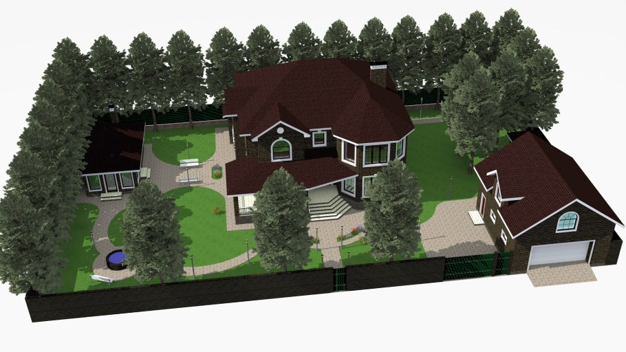 Участок 15 соток планировка дом баня гараж