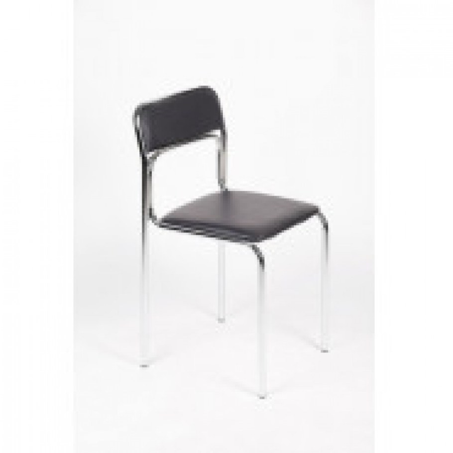 Стул up_Аскона каркас хром, к/з черный z11