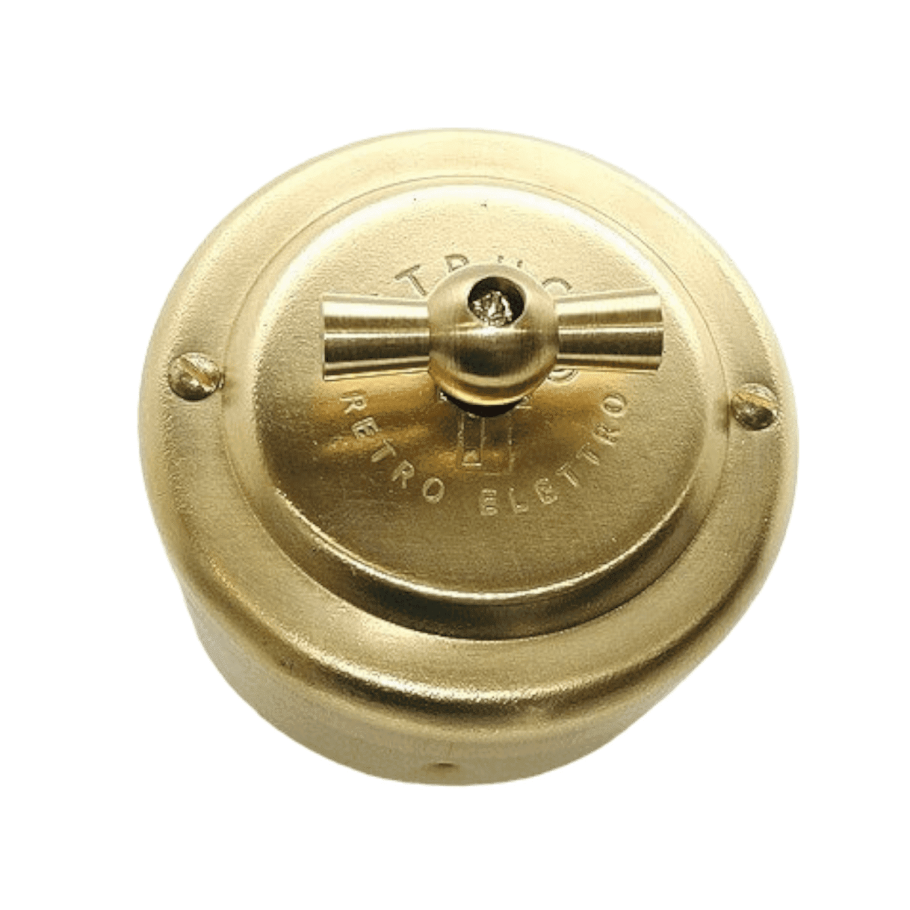 Ретро выключатель Старая медь, 303vcupo Petrucci двухклавишный