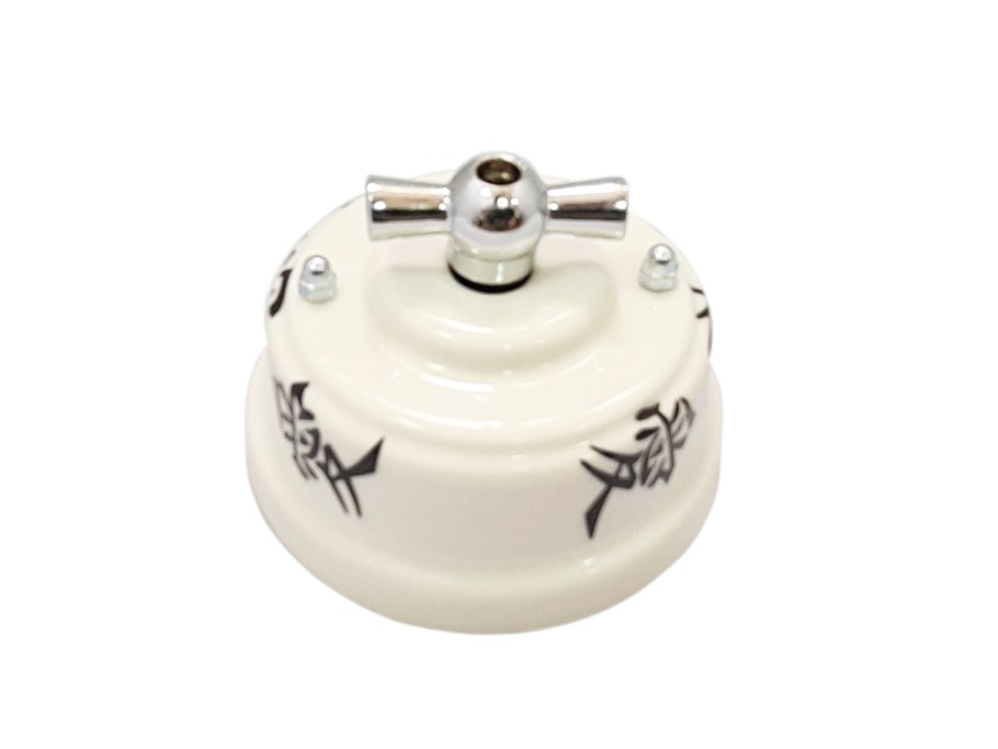 Ретро выключатель керамический рычажковый 2кл