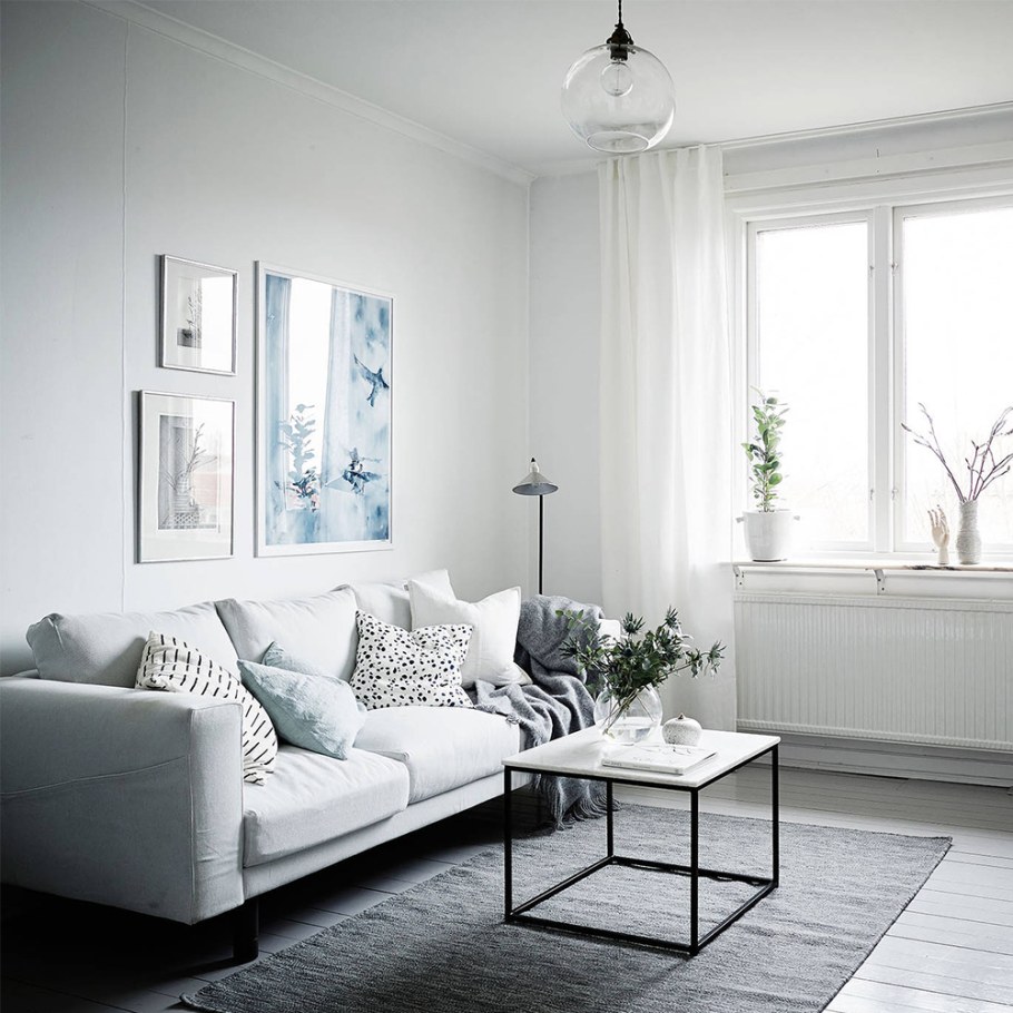 Сканди стиль гостиная серая