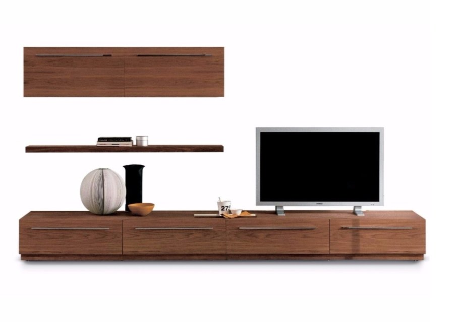 Подвесная тумба под телевизор дерево