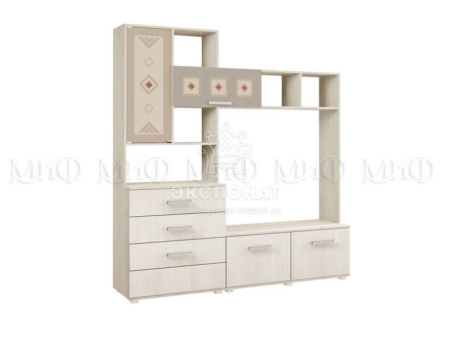 Гостиная "Белла" Центральная секция Сандал светлый