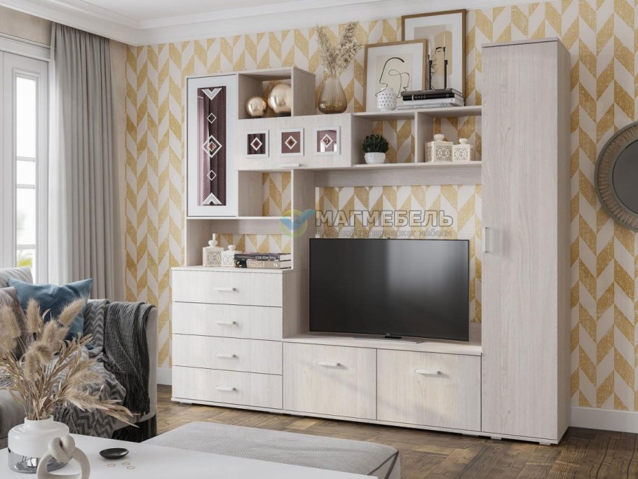 Гостиная Белла ясень белый