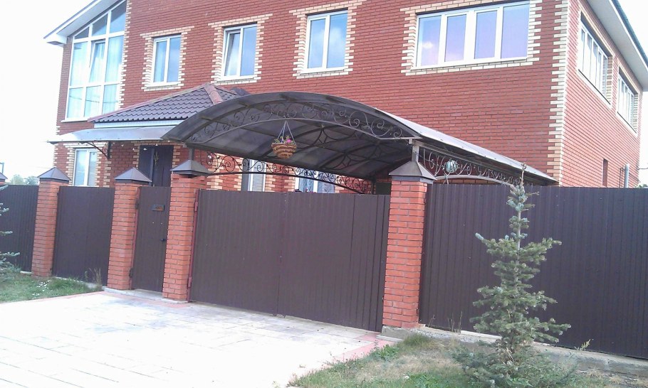 Навес арка из металлочерепицы