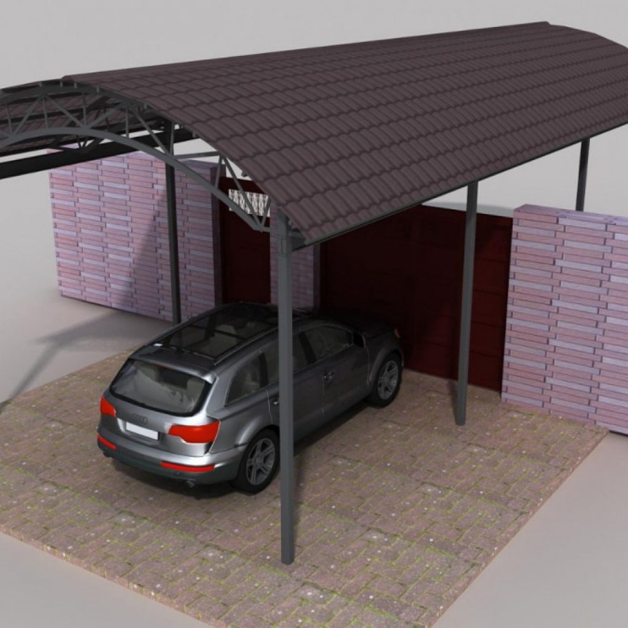 Навесы для автомобилей из профнастила