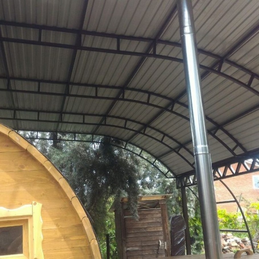 Арочный навес из профнастила