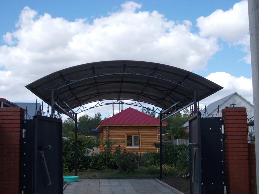 Арочный навес из металлопрофиля