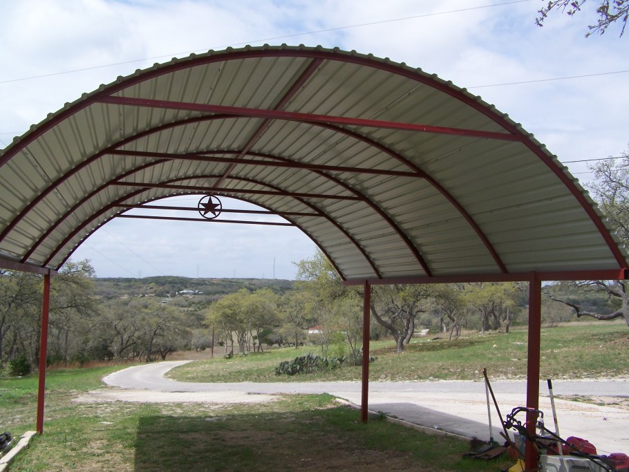 Арочный навес из профнастила