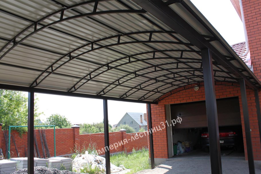 Арочный навес из профнастила с 8