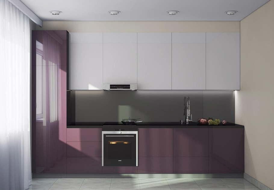 Современная линейная кухня