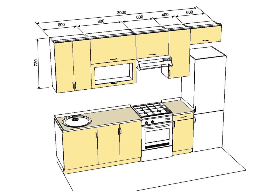 Типовые проекты кухонных гарнитуров