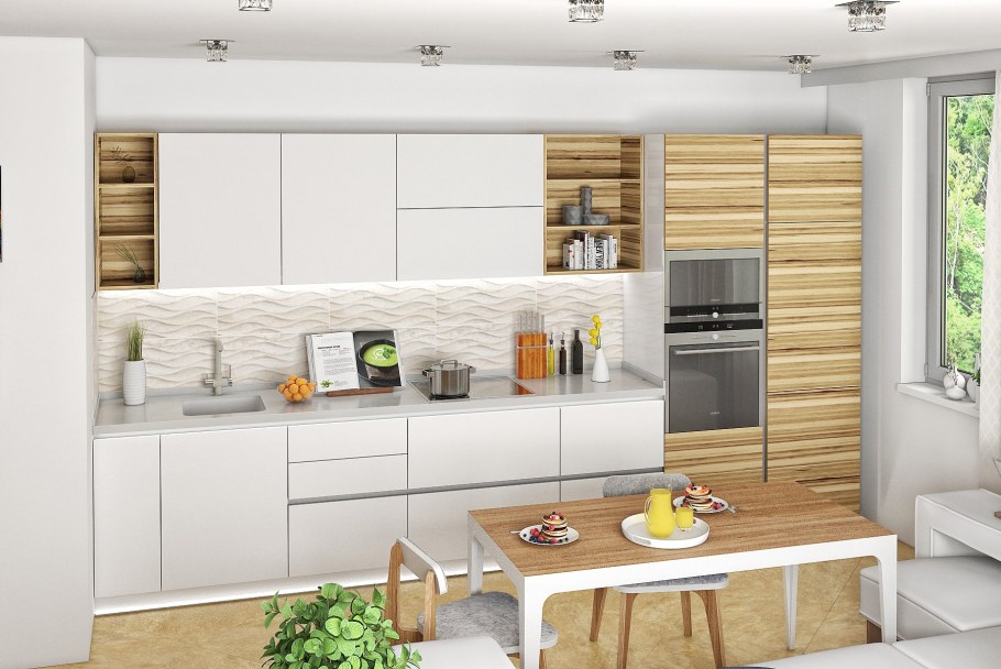 Кухня прямая современный проект