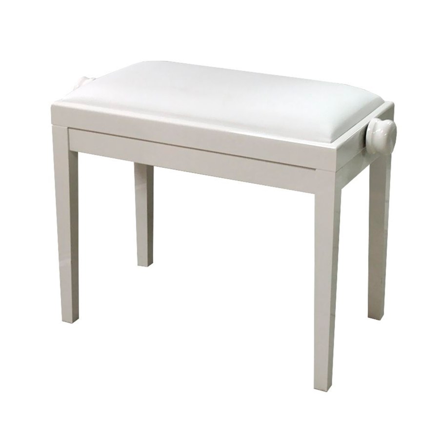 Банкетка для фортепиано Discacciati Chippendale белая, сатинированная