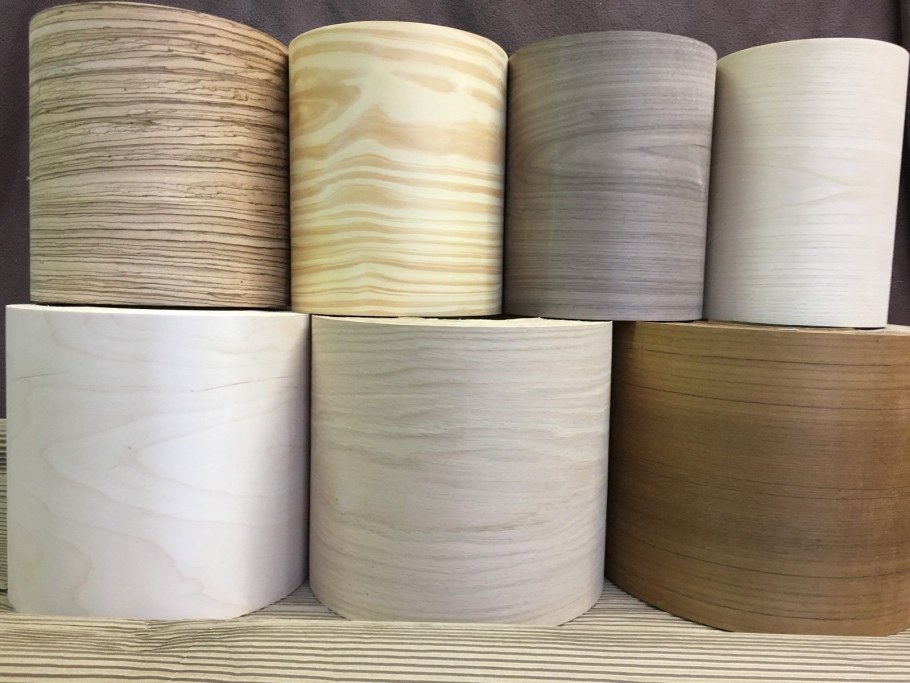 Древесный шпон, ткани, бумага