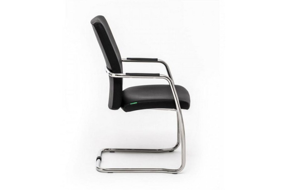 Профофис кресло на полозьях Skin Black SLW 50