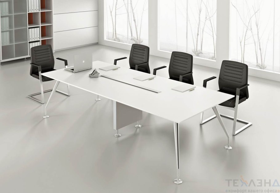 Стол для переговоров Steel 11702 (белый/антрацит, 2100х1200х760 мм)