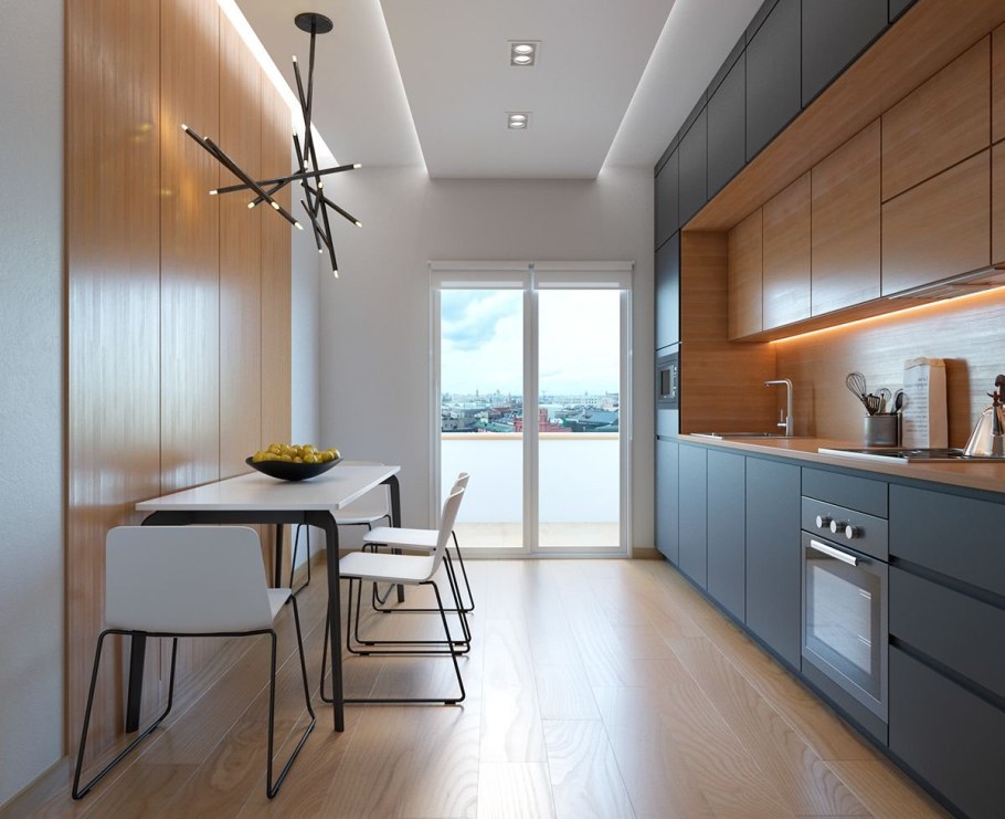 Кухня 12 кв метров хайтек