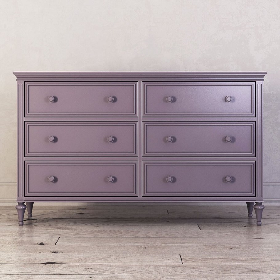 Комод из шести ящиков Riverdi цвета слоновой кости