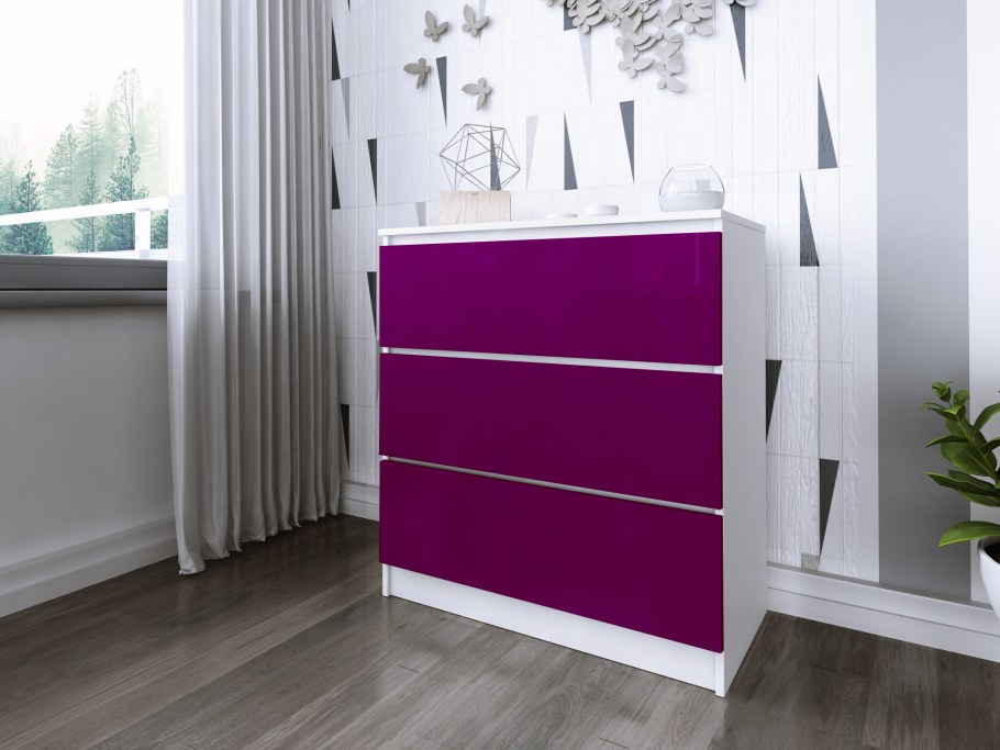 Комод Глосс белый / белый глянец