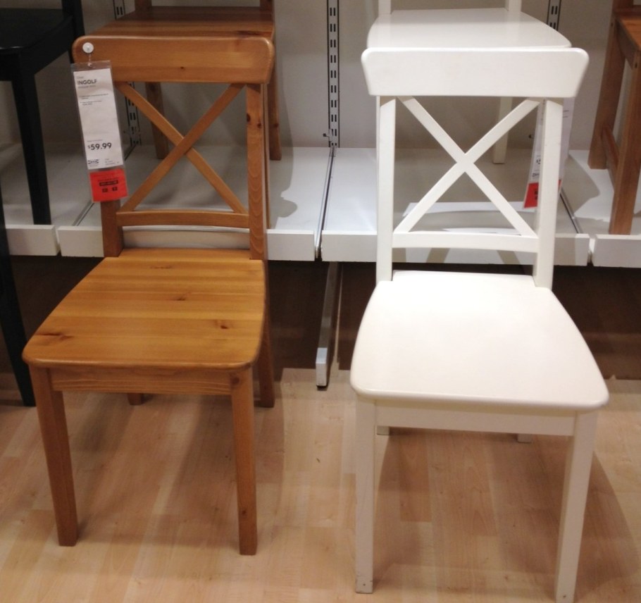 Стул икеа белый деревянный Ингольф