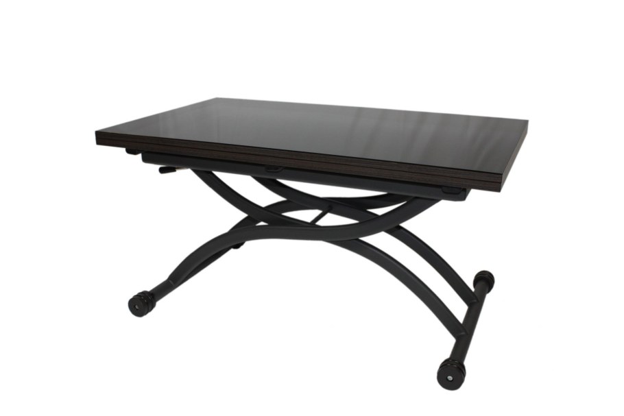 Стол трансформер b2323-2 черное стекло черный механизм