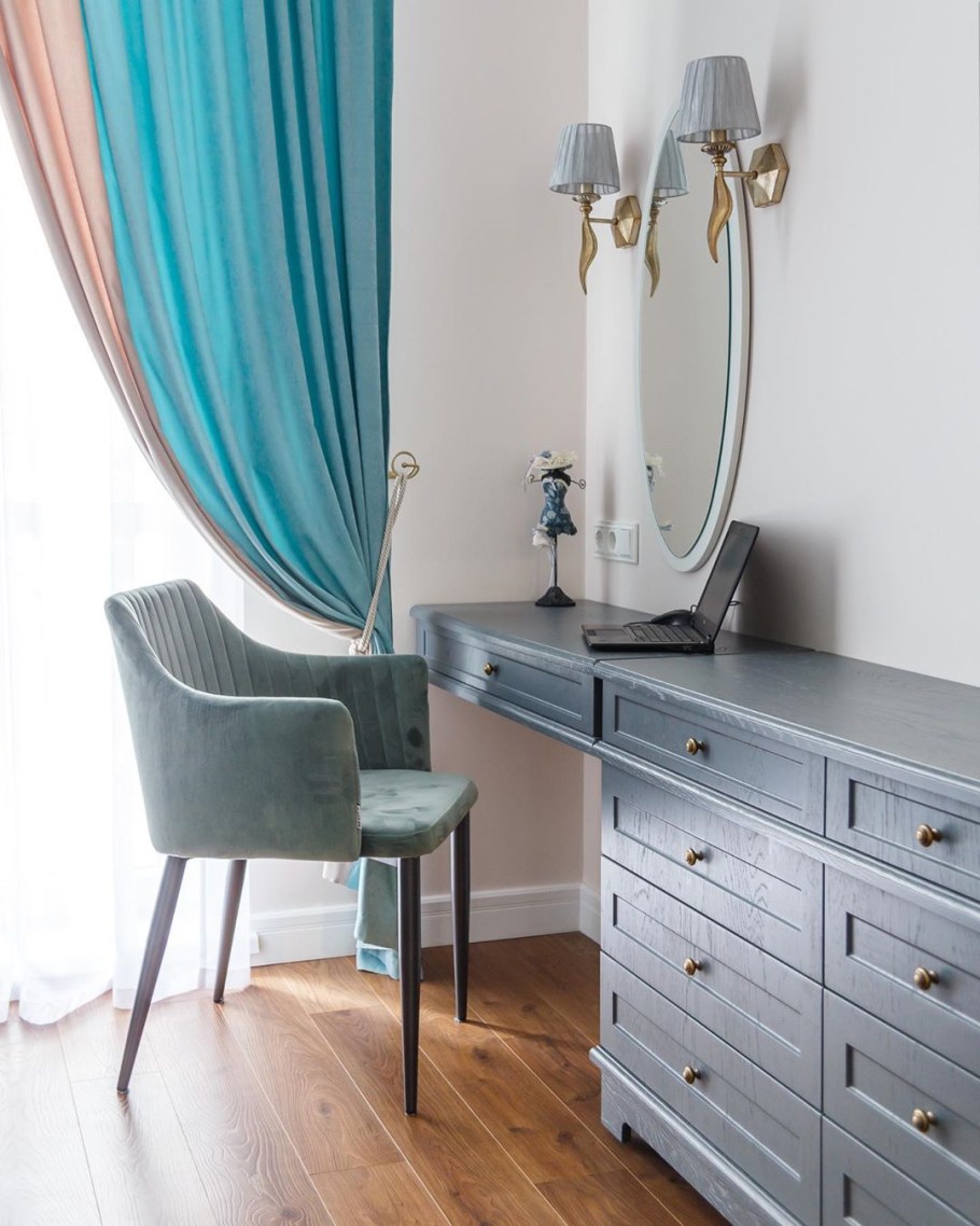 Комод серо голубой