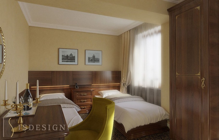 Интерьер гостиничного номера в классическом стиле