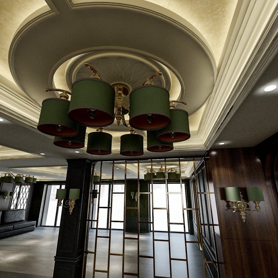 Classic Hotel Lobby Library