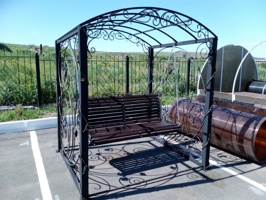 Беседка качели из металла