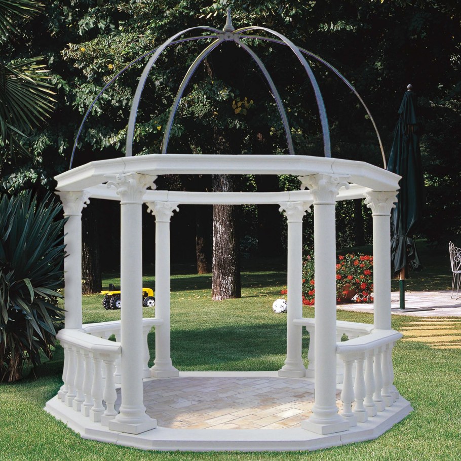 Беседка белая круглая