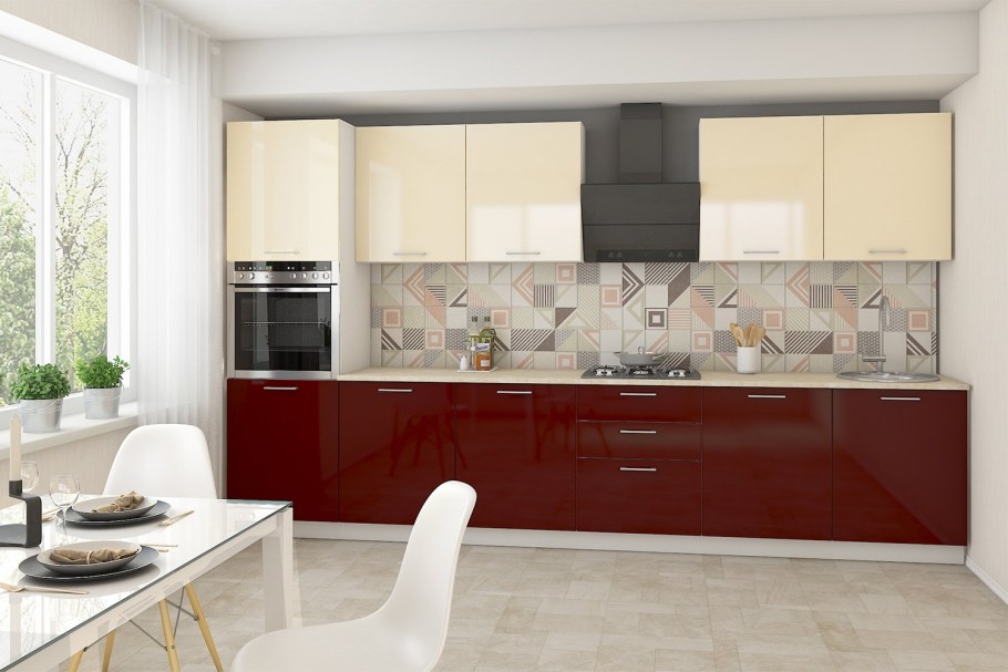 Кухня Ксения Стендмебель ваниль бордо