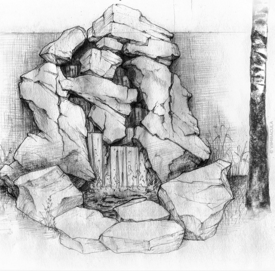 Скала водопад арт бетон