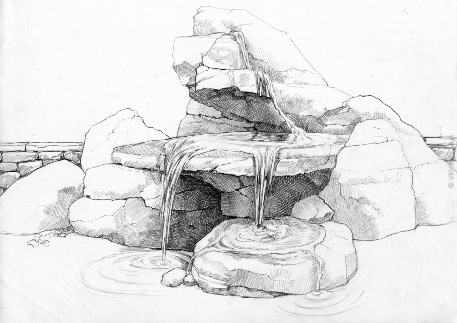 Артбетон грот водопад эскизы