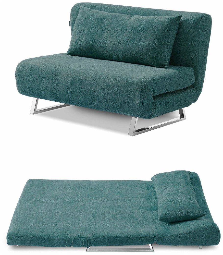 Диван-кровать Rosy 2-х местный, темно-бирюзовый/хром