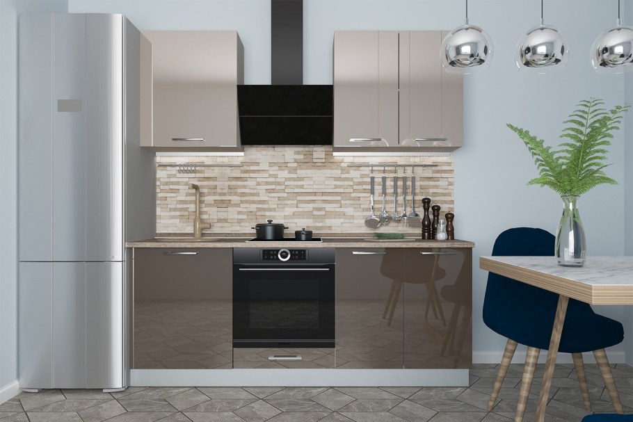 Амика серый камень кухня хофф