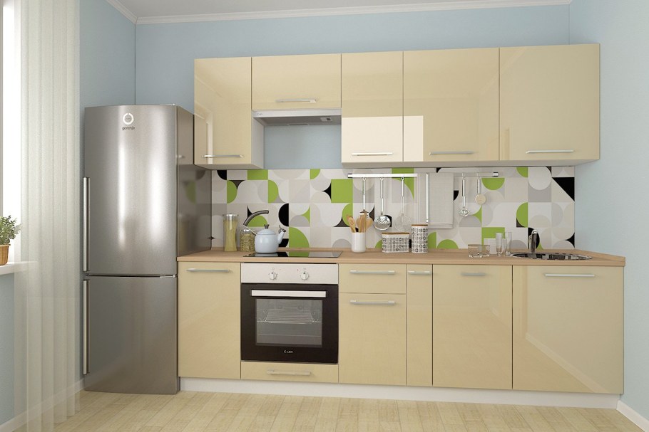 Кухня Амика дуб Галифакс белый