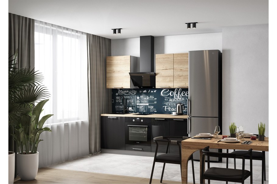 Кухня Амика дуб Галифакс графит