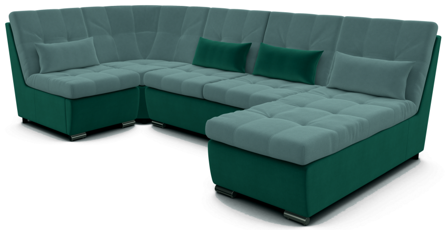 Диван п образный оранжевого цвета