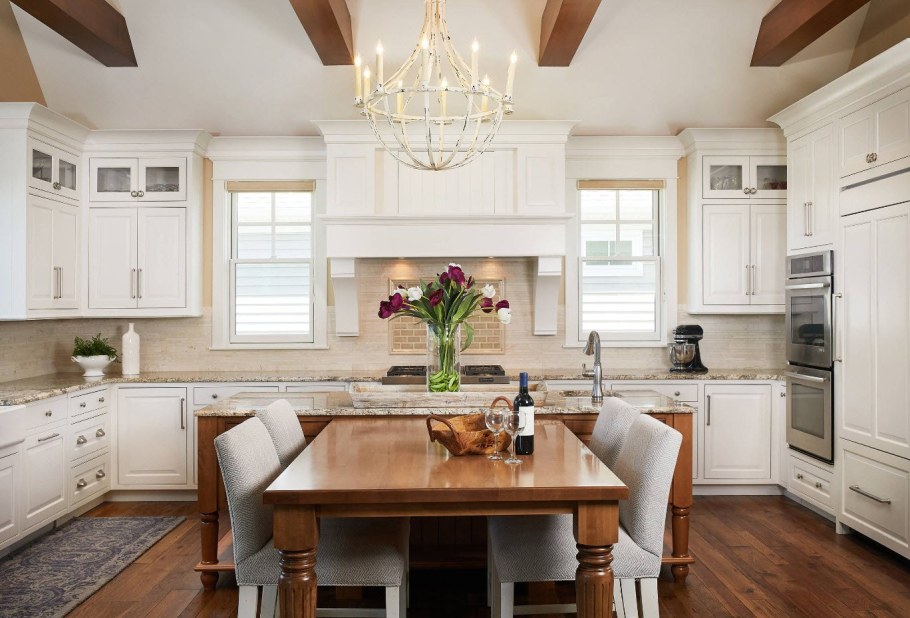 Кухня в скандинавском стиле в частном доме