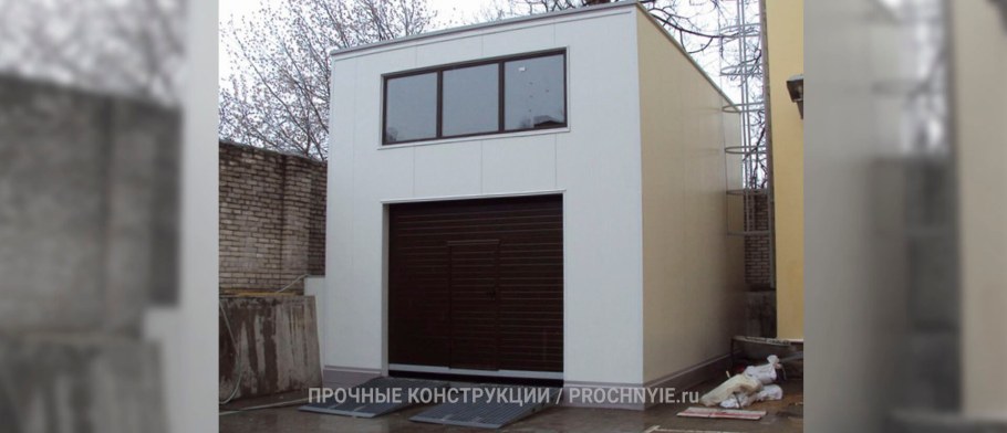 Гараж из сэндвич панелей RAL 7024