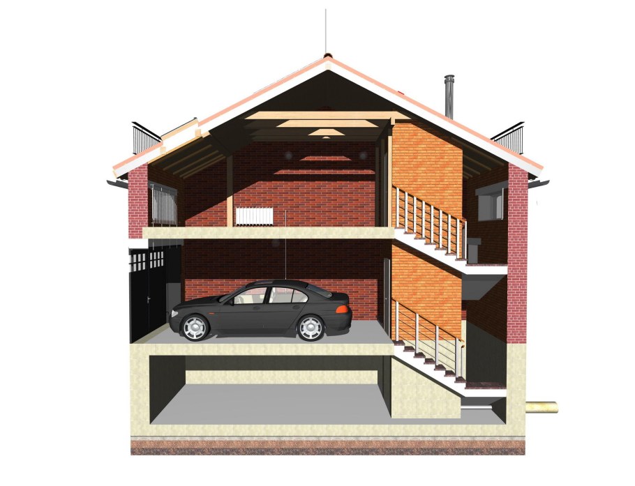 Проект двухэтажного гаража