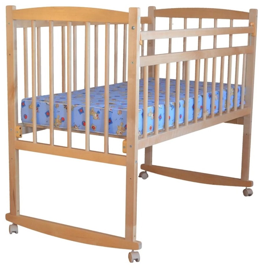 Кроватка колесо качалка массив Беби-1 ,