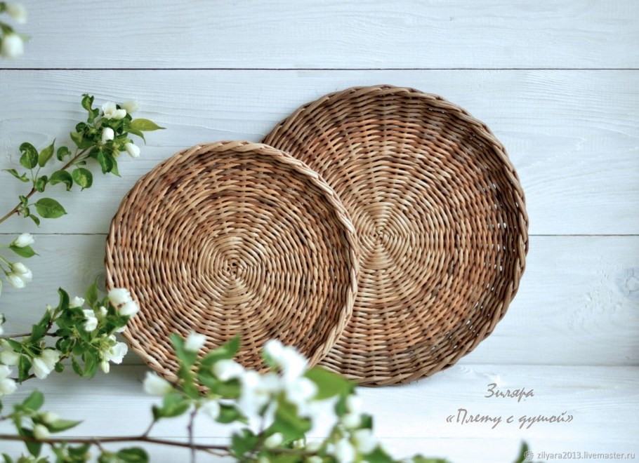 Плетеные тарелки на стену